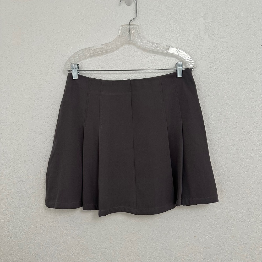 Cider Pleated Mini Skirt Women Large Grey Recycled Collection High Waisted